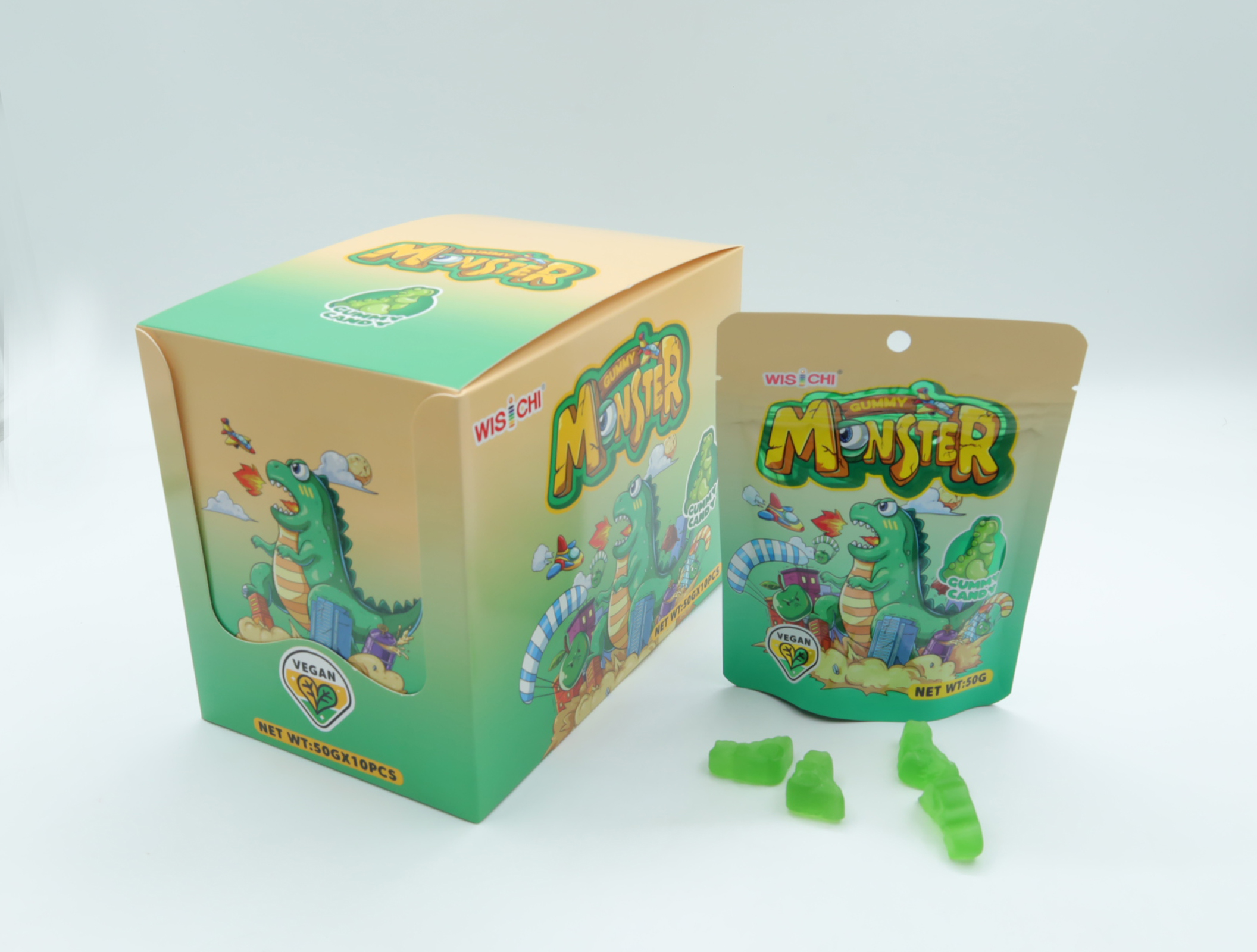 50g Dinosaur Gummy Candy Apple